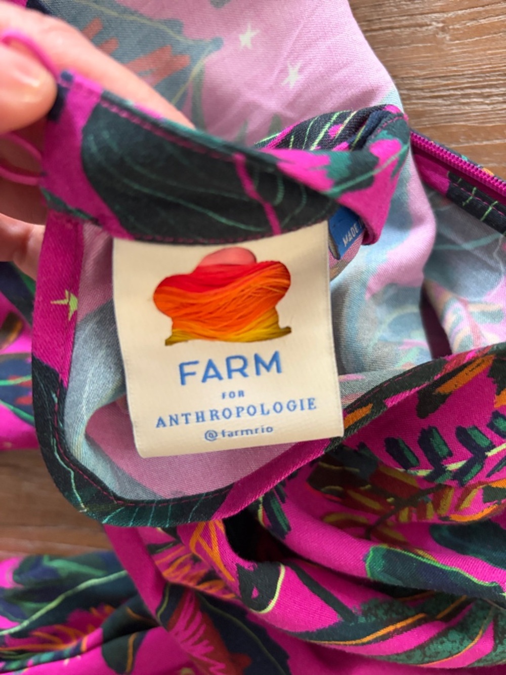FARM for Anthropology Vibrant Pink Tropical Print Jumpsuit with Tie Waist XS - Picture 3 of 3